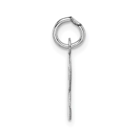 14k White Gold, Amanda Collection, Small Block Style Initial R Pendant - Picture 2 of 5